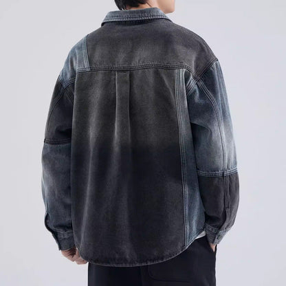Herren Denim-Jacke Modern Lässig mit Farbeffekten