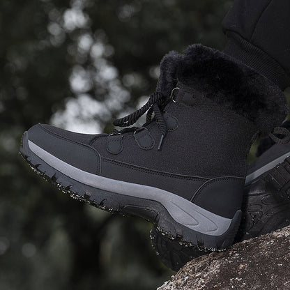Damen Winterstiefel Fleecegefüttert Rutschfest Hohes Schaft