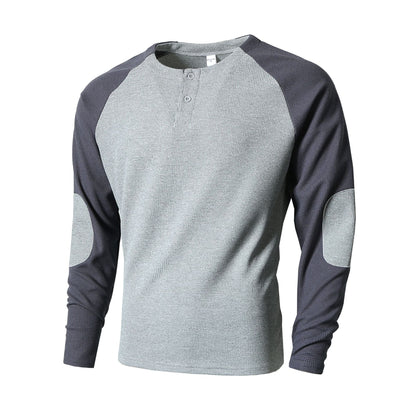 Herren Langarmshirt Modern mit Kontrastfarben und Raffung