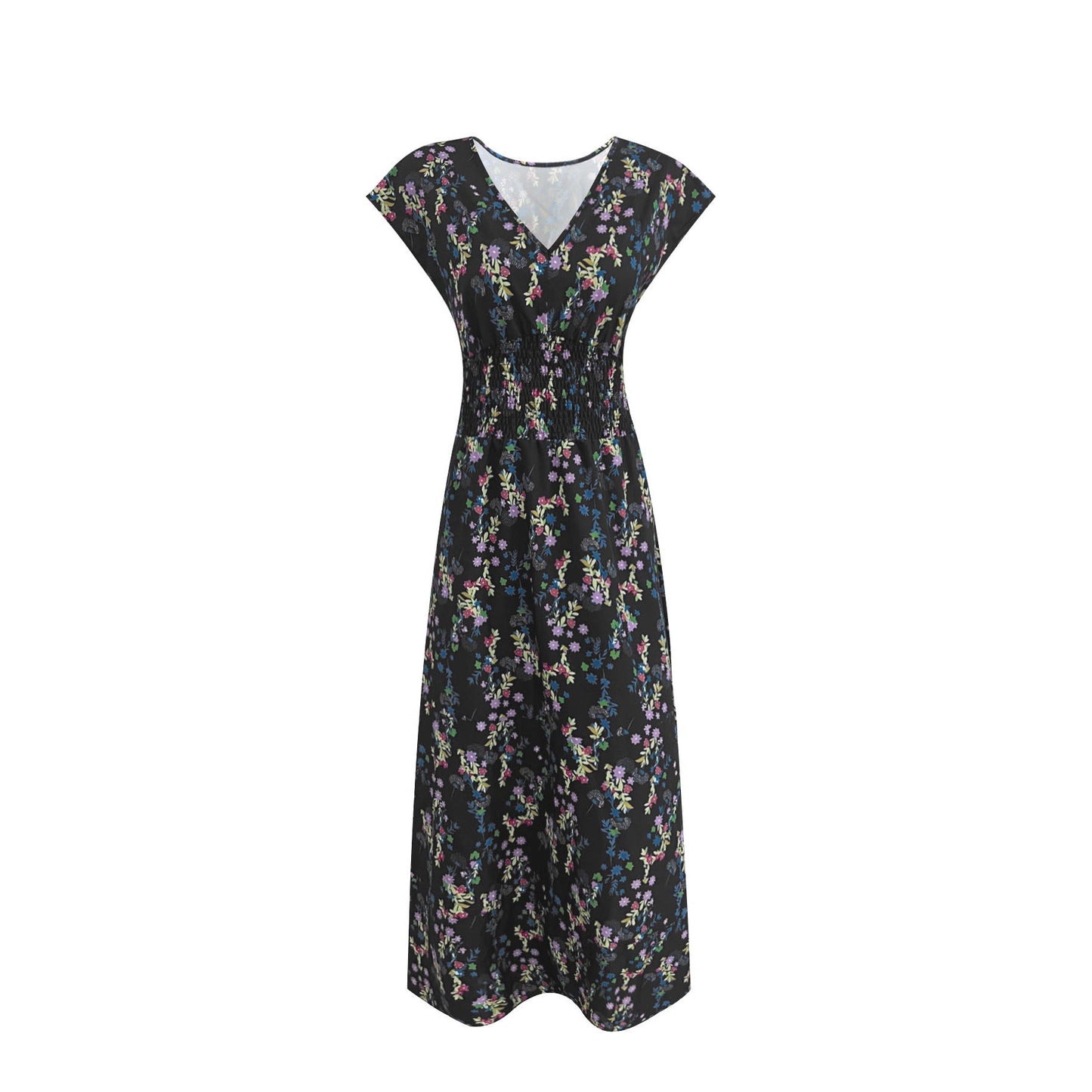 Damen Maxikleid mit Blumenmuster und schmeichelndem Schnitt