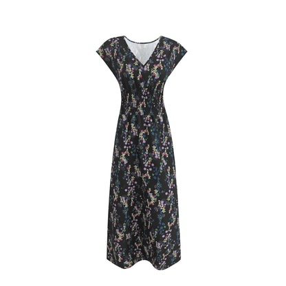 Damen Maxikleid mit Blumenmuster und schmeichelndem Schnitt
