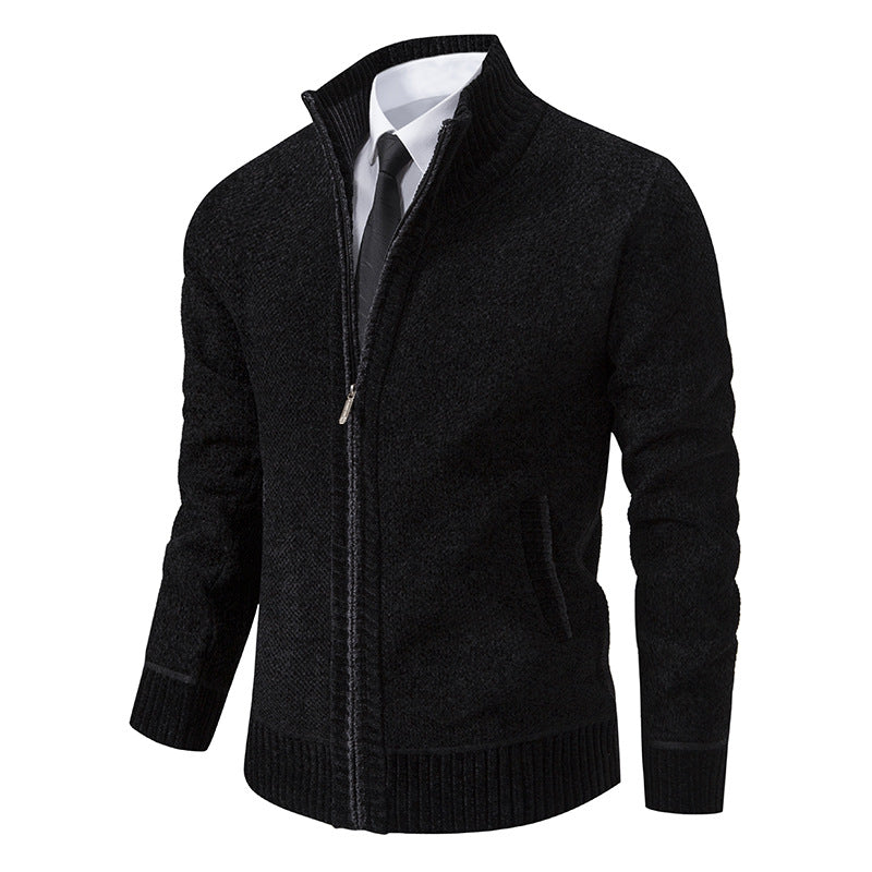 Herren Strickjacke Modern Elegante Reißverschluss Kragen