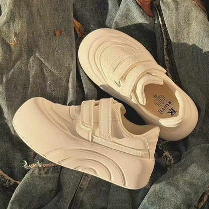 Damen Sneaker Plattform Komfortabel Mit Klettverschluss