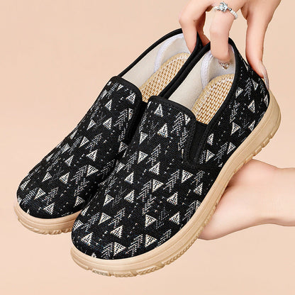 Damen Slip-On Schuhe Bequem Leistenform Schwarz