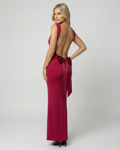 Elegantes Abendkleid Lang Ausschnitt Tief Figurformend