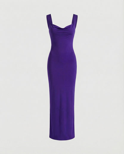 Elegantes Abendkleid Lang Ausschnitt Tief Figurformend