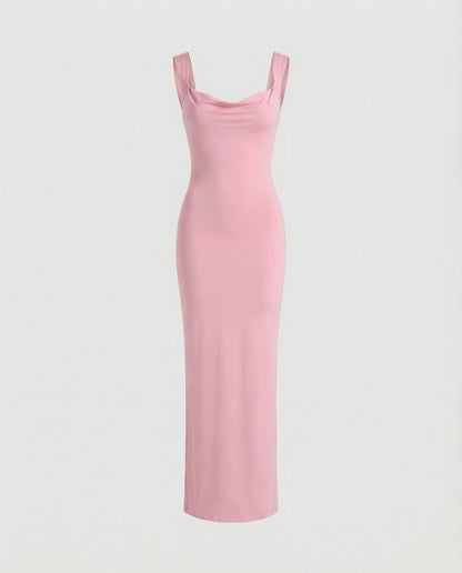 Elegantes Abendkleid Lang Ausschnitt Tief Figurformend