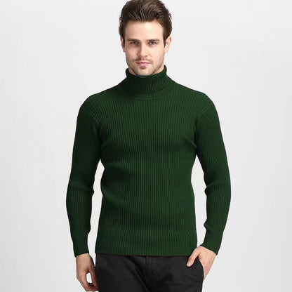 Herren Rollkragenpullover Rippstruktur Hochwertig Strick
