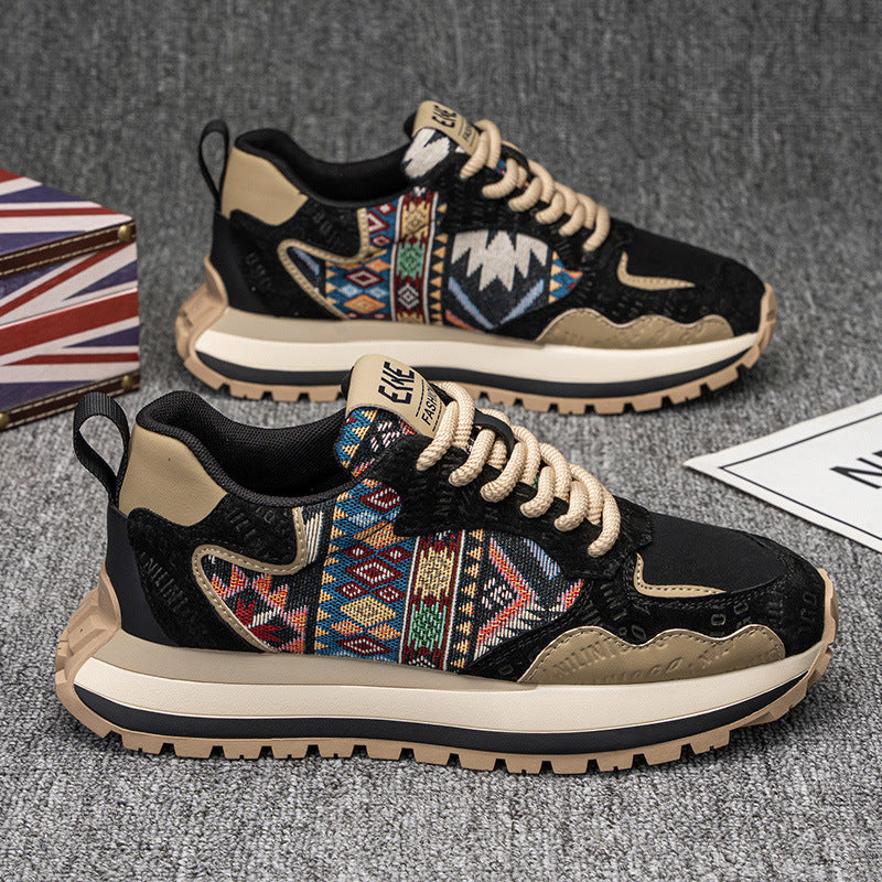 Damen Sneaker Sportlich Bunt Ethno Muster Flexibel