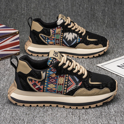 Damen Sneaker Sportlich Bunt Ethno Muster Flexibel