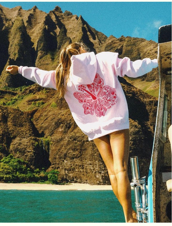 Strand Hoodie Kapuzenpullover Lässig Surfstil
