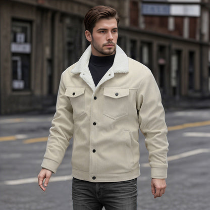 Herren Oberjacke Warm Mit Taschen Modisch