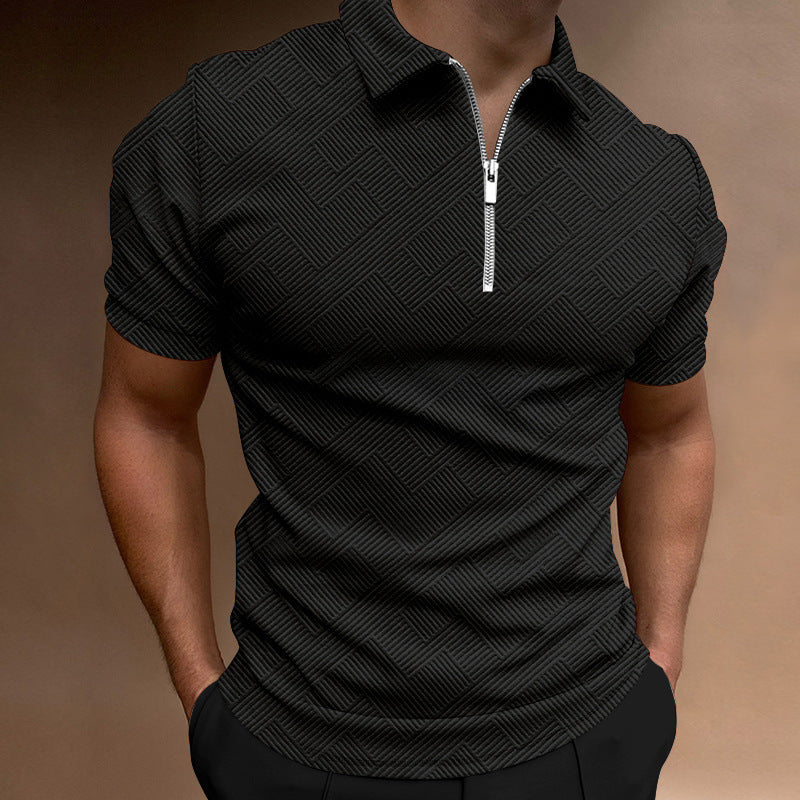 Herren Polo-Shirt Sportlich mit Reißverschluss Modern