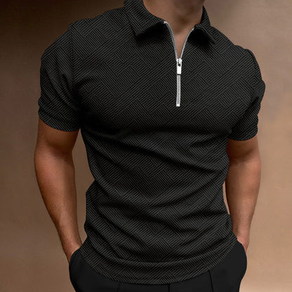 Herren Polo-Shirt Sportlich mit Reißverschluss Modern