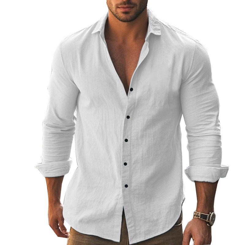 Herren Hemd Langarm Modern Knopfleiste Elegantes Design