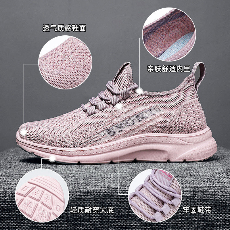 Damen Sport Schuhe atmungsaktiv Schnürsenkel Laufschuhe
