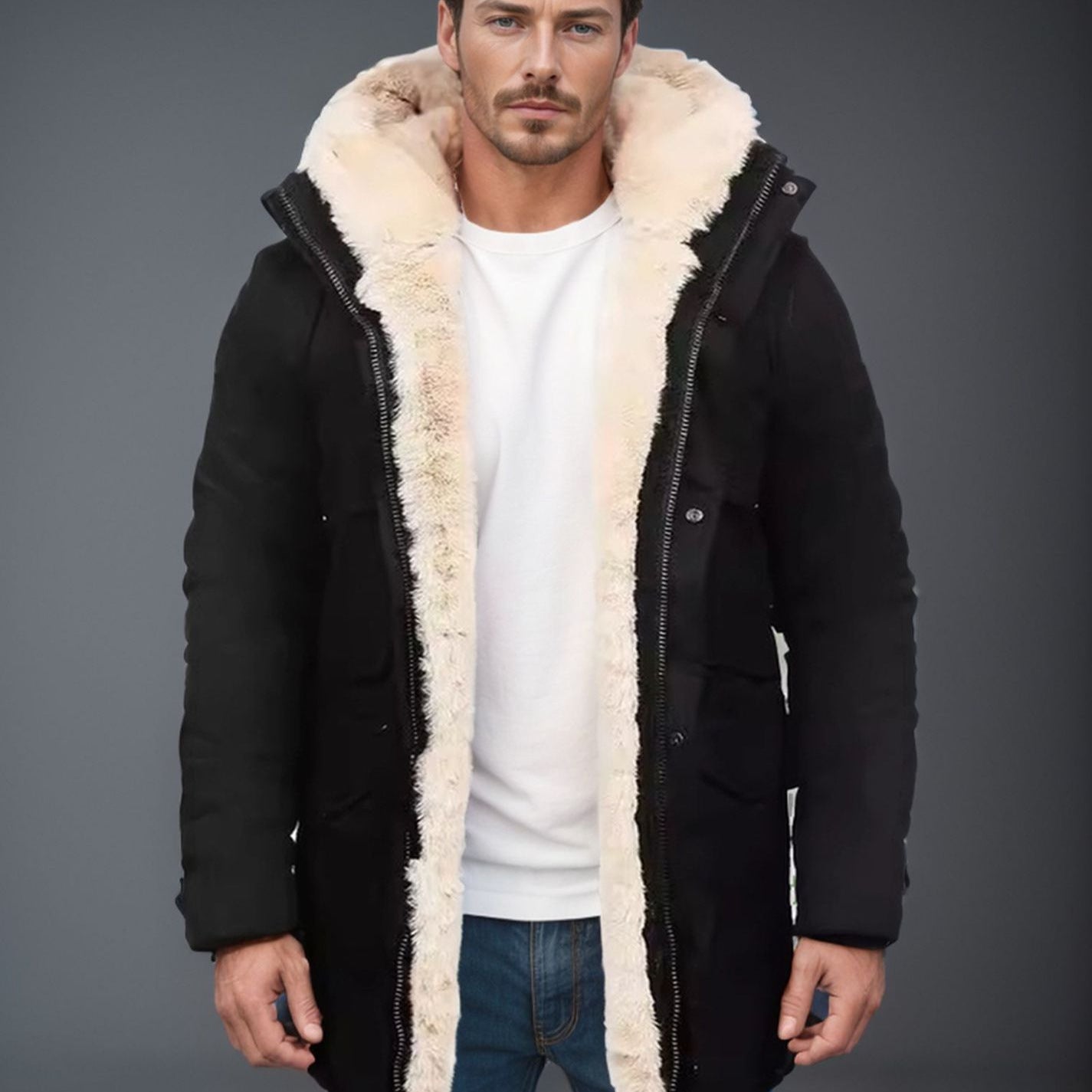 Damen Parkajacke Warm Sherpa Futter Winterjacke