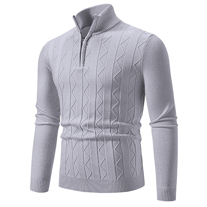 Herren Pullover Stehkragen Modisch mit Reißverschluss Weich