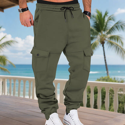 Herren Sweatpants Cargo Bequem Elastisch Mit Seitentaschen