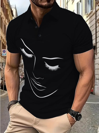 Herren Poloshirt Modern Grafikdruck Berlin Style