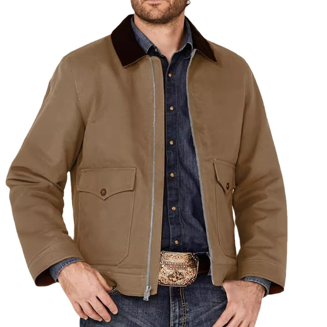 Herren Übergangsjacke Klassisch Bequem Mit Taschen