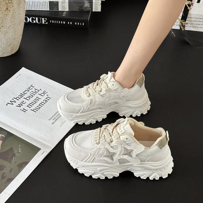 Damen Sneaker Chunky Sterne Schuhe Trendy