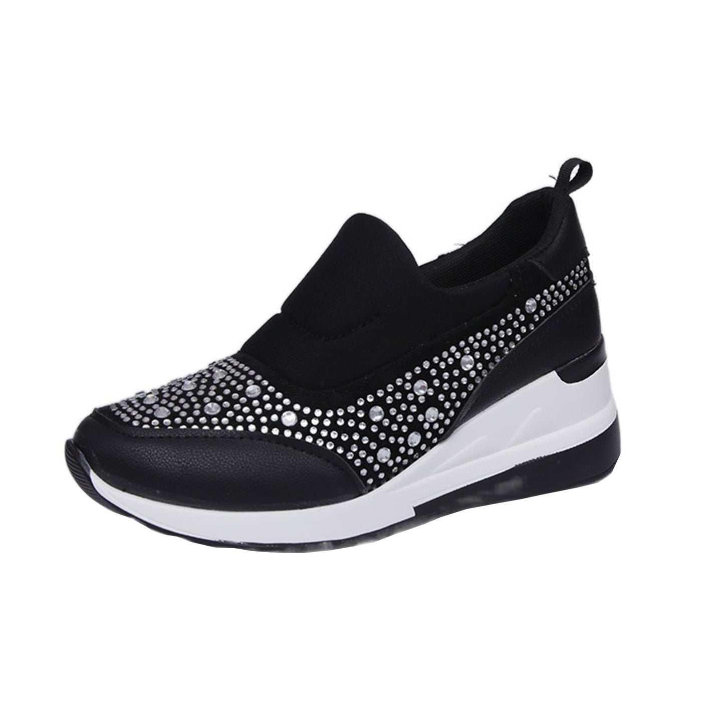 Damen Sneaker Sportlich Glitzernde Strasssteinchen
