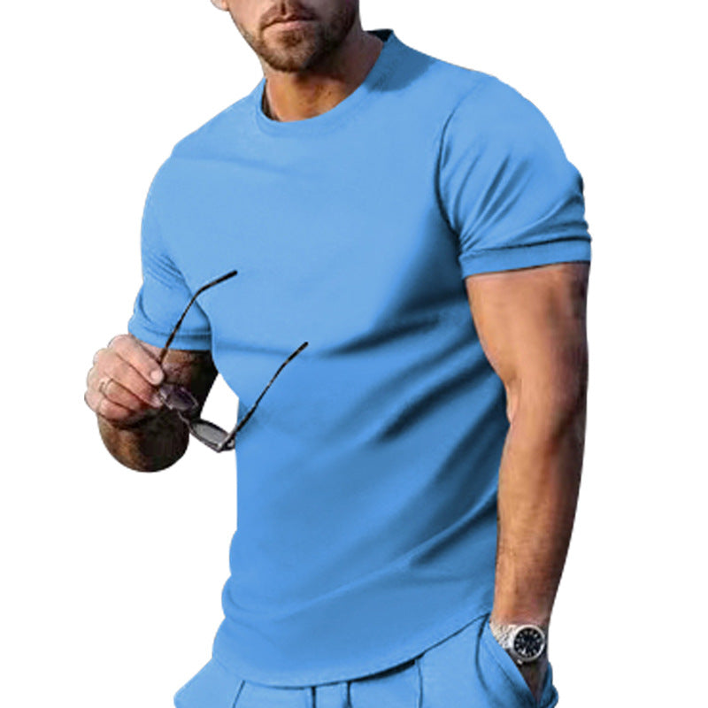 Herren T-Shirt Rundhals atmungsaktiv Baumwolle Weich