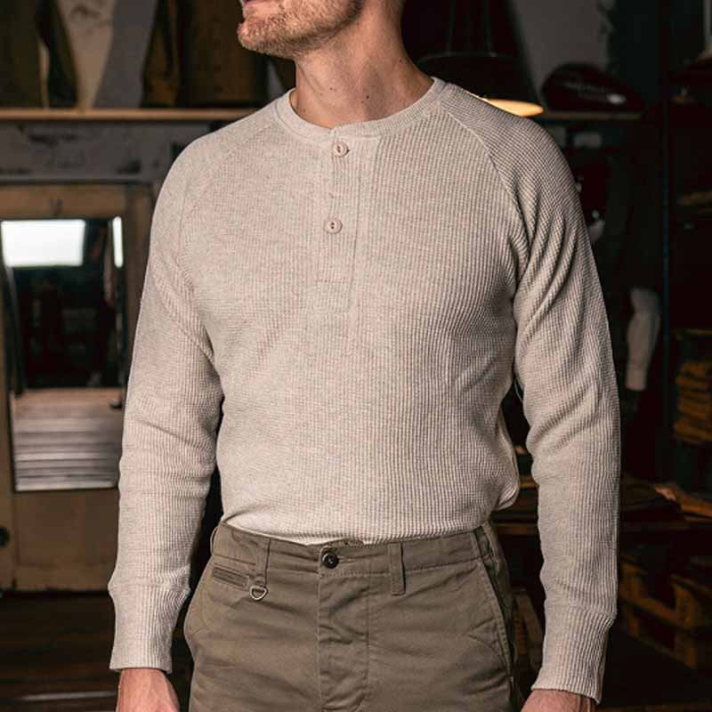 Herren Pullover Rippstrick Hochwertig Knopfleiste Modern