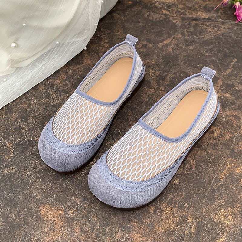 Damen Ballerinas atmungsaktiv Netzmaterial Bequem