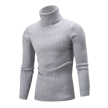 Herren Strickpullover Eleganter Stehkragen Zopfmuster Modern