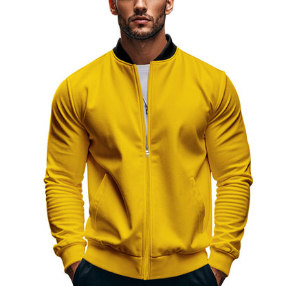 Herren Bomberjacke Sportlich mit Kragen und Taschen