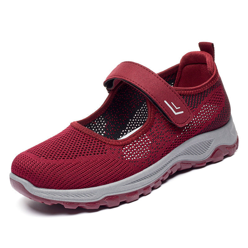 Damen Sportschuhe Atmungsaktiv Slip-On mit Klettverschluss