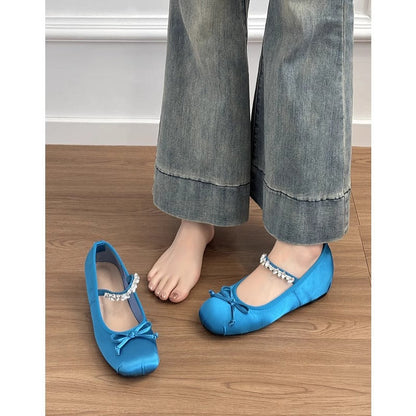 Damen Ballerinas Elegant mit Riemendesign und Komfortfußbett