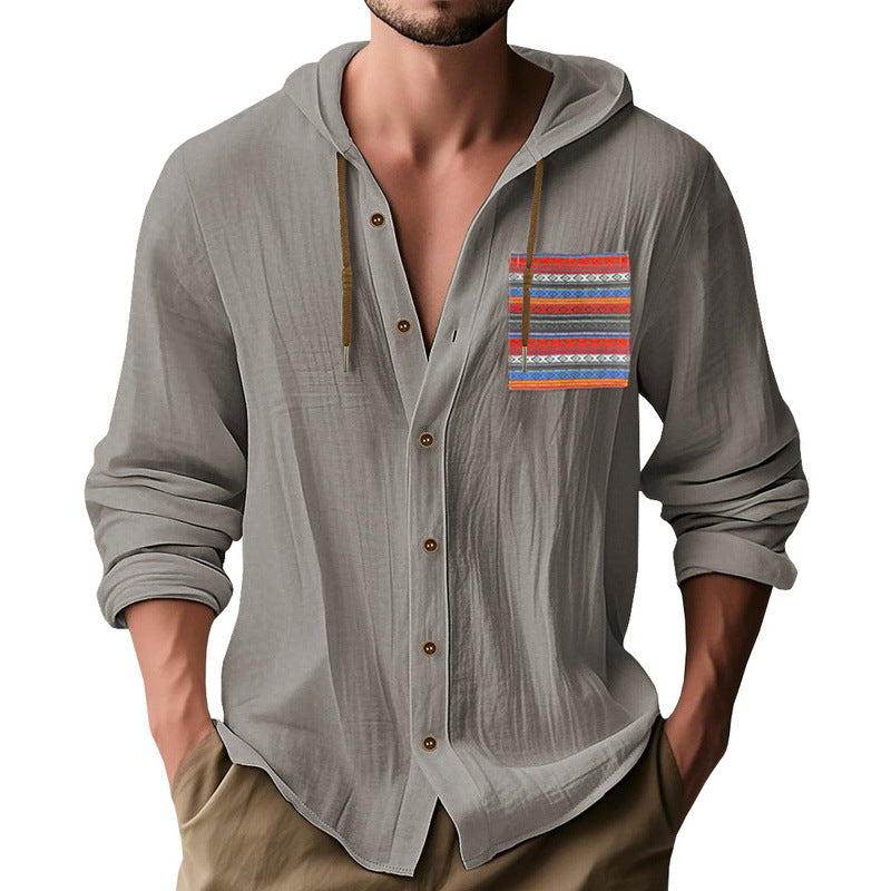 Herren Kapuzenshirt Modern mit Knopfleiste und Stylishem Design