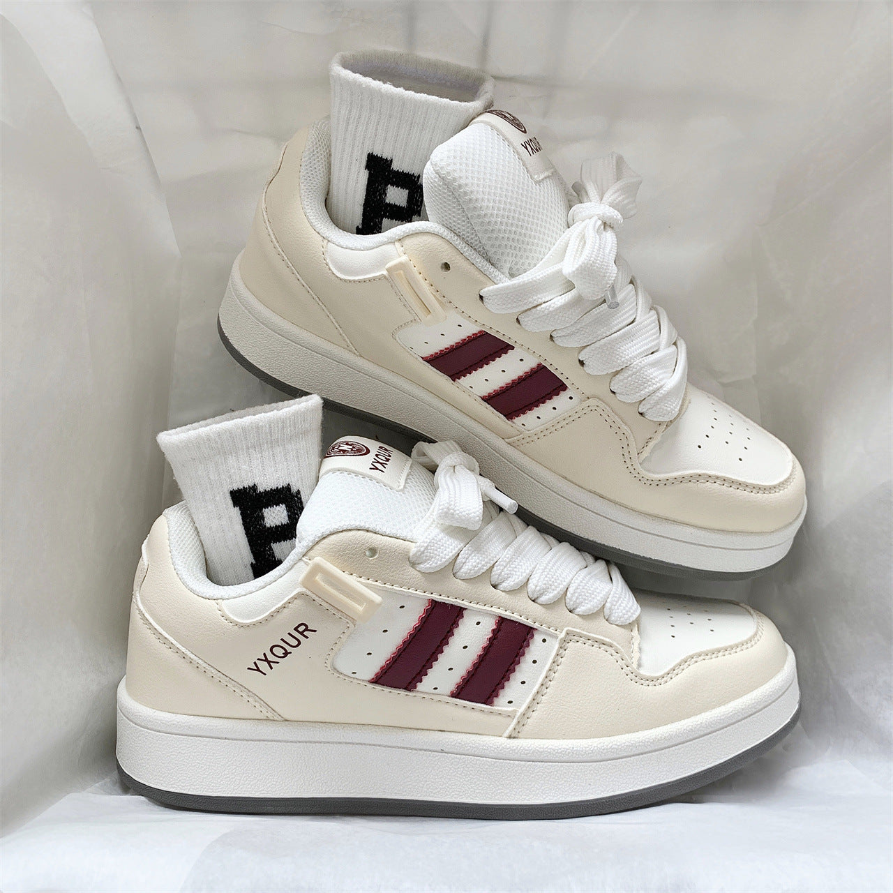 Damen Sneaker Schnürschuhe Bequem Sportlich
