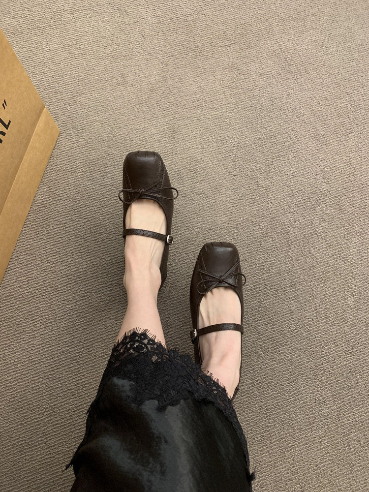 Damen Ballerinas Bequem Schleife Weiss Komfort