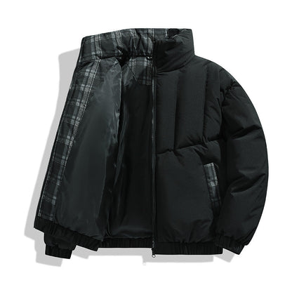 Herren Steppjacke Isoliert Warm mit Kragen und Taschen
