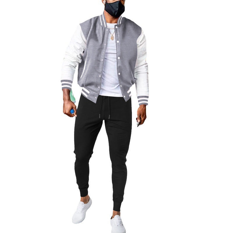 Herren Sportjacke College Style Elastisch Modern