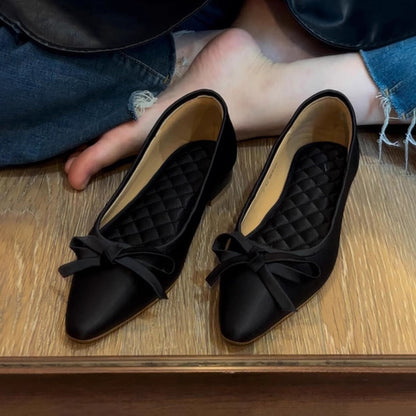Damen Ballerinas Spitze Elegante Schleife Damenschuhe