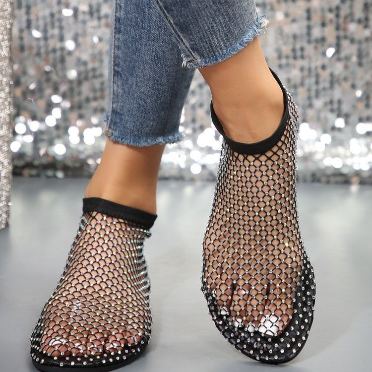Damen Sandalen Glitzernd mit transparentem Design