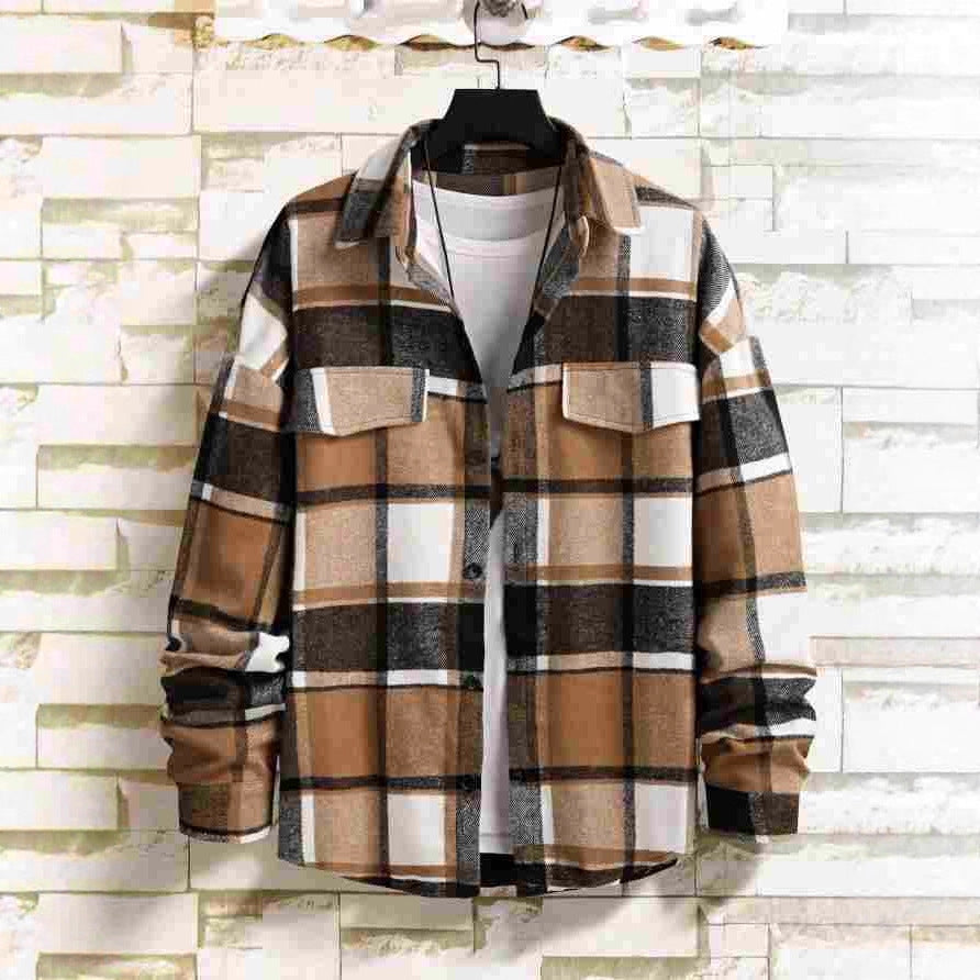 Herren Flanellhemd Modern Warm Bequem