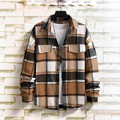 Herren Flanellhemd Modern Warm Bequem