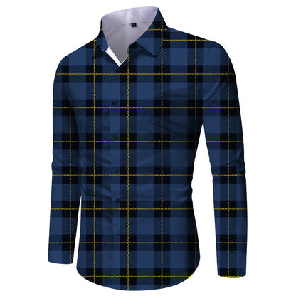 Herren Langarmhemd Karomuster Elegantes Design