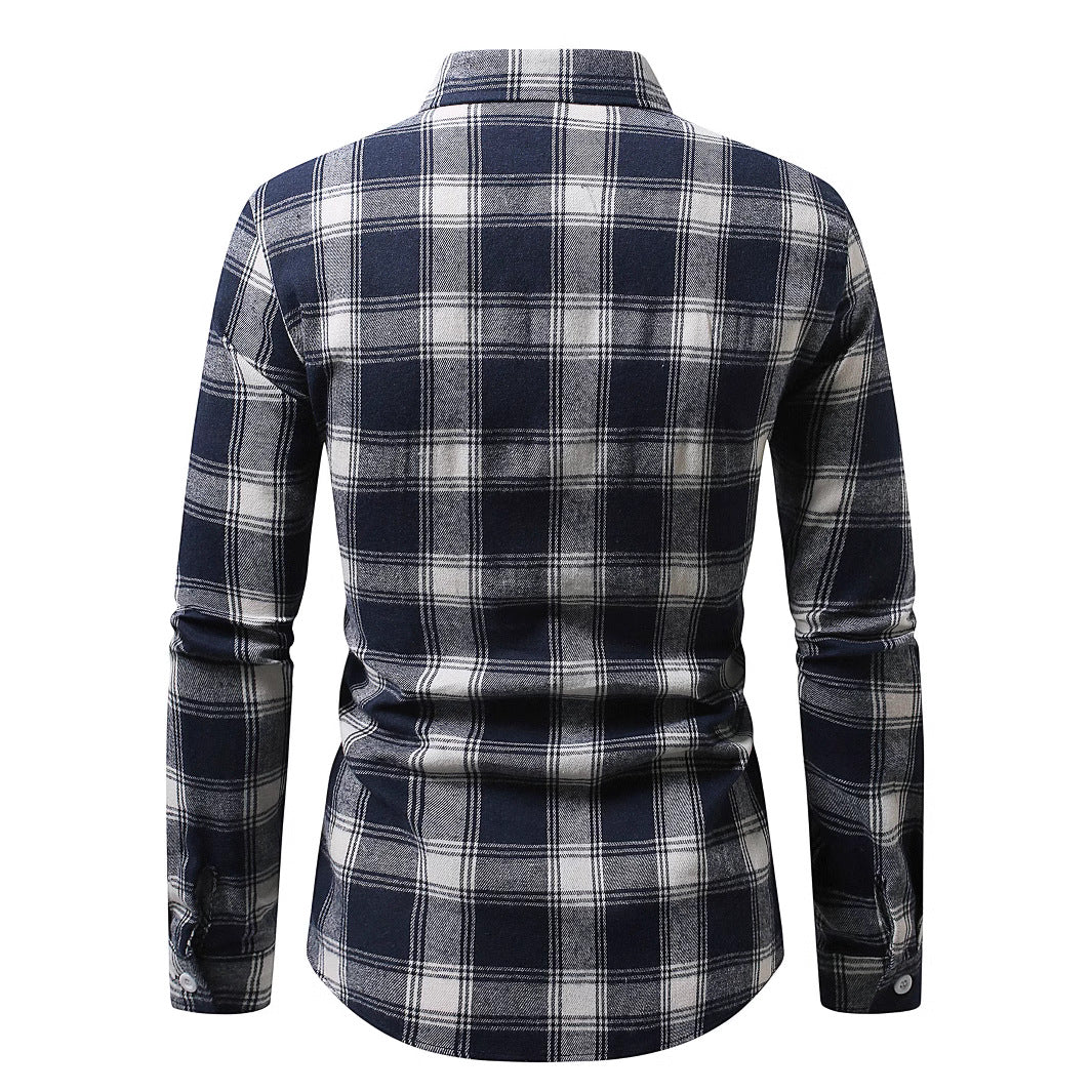 Herren Flanellhemd Karomuster Warm Modern