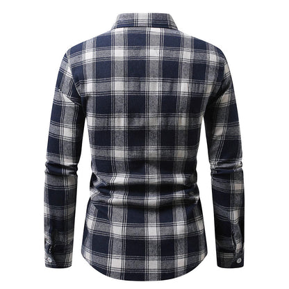 Herren Flanellhemd Karomuster Warm Modern