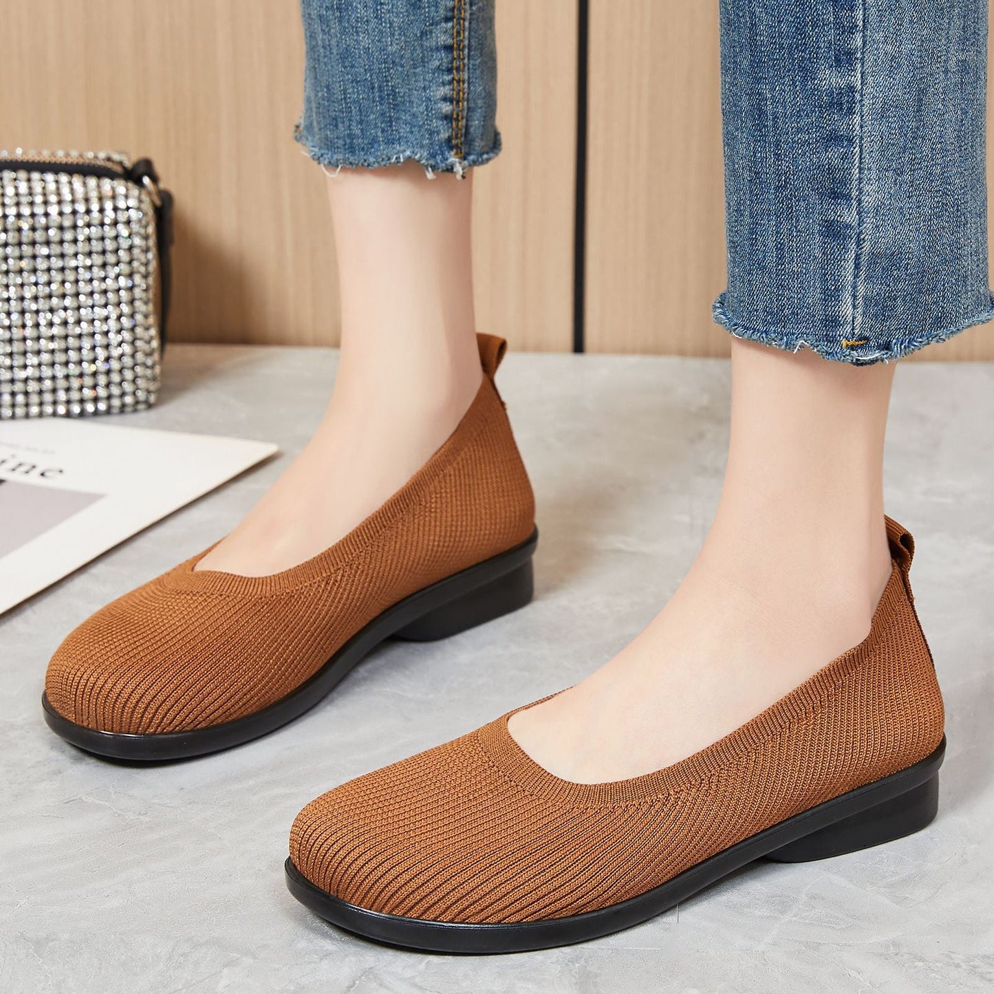 Damen Ballerinas atmungsaktiv Komfort Schuhe Heidi Mode