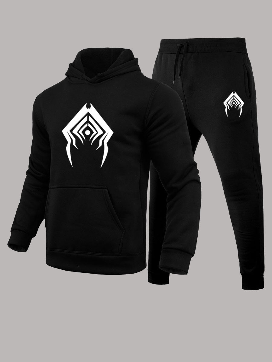 Herren Streetwear Set Kapuzenpullover Jogginghose Spinnen Design