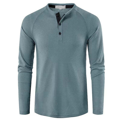 Herren Hemd Langarm Elegantes Design Stehkragen