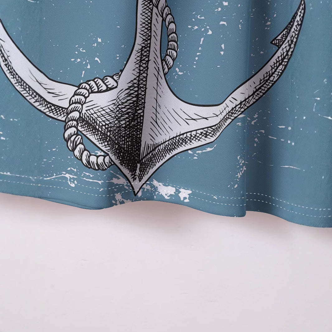 Herren Poloshirt Kurzarm Marine Anker Design Modern